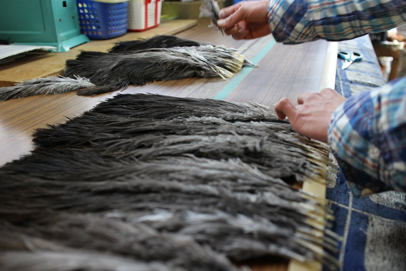 L【120・25・95・20・410】オーストリッチ毛ばたき （全長・グリップ