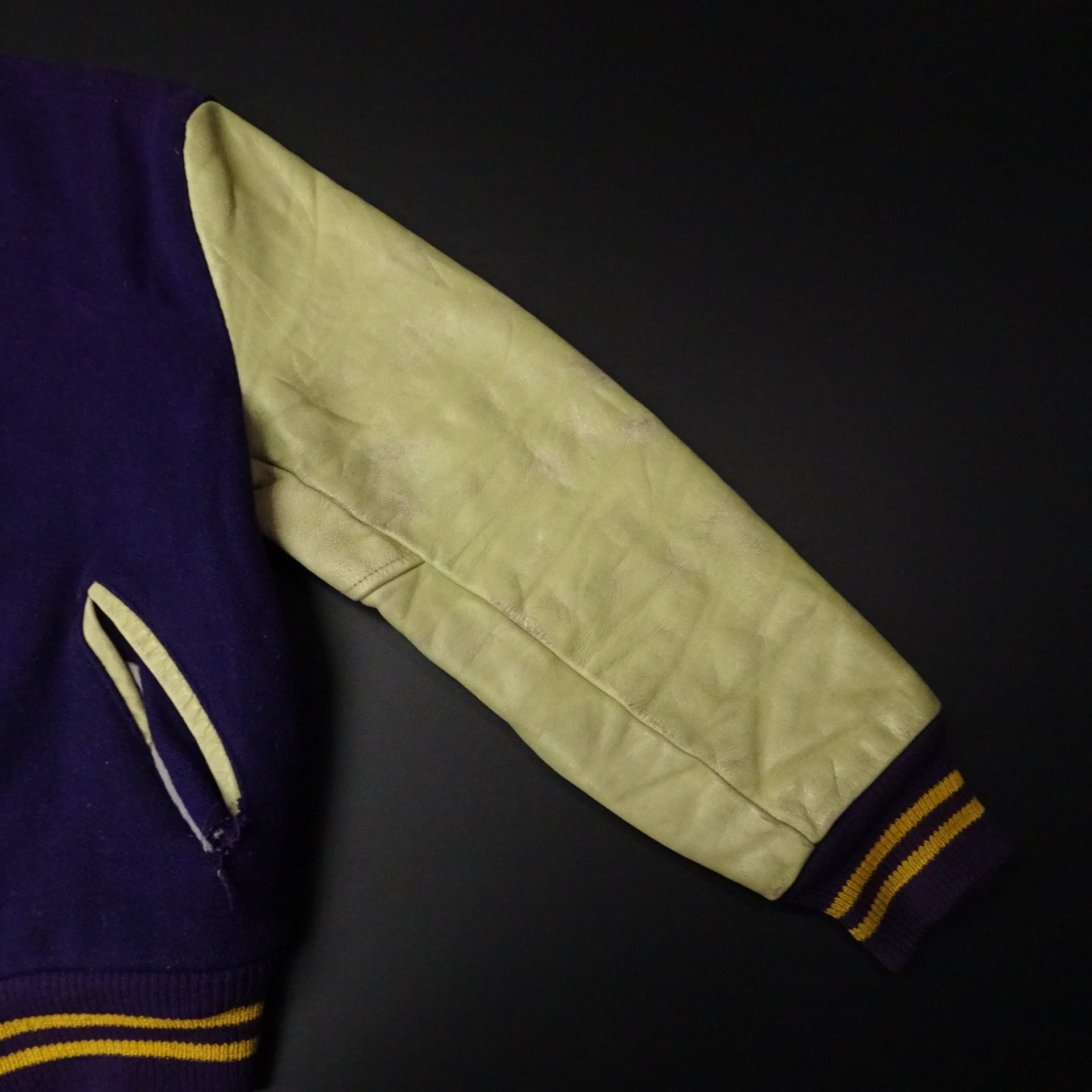 80s Vintage Golden Thread Brill Bros スタジャン 袖レザー 80年代 LA