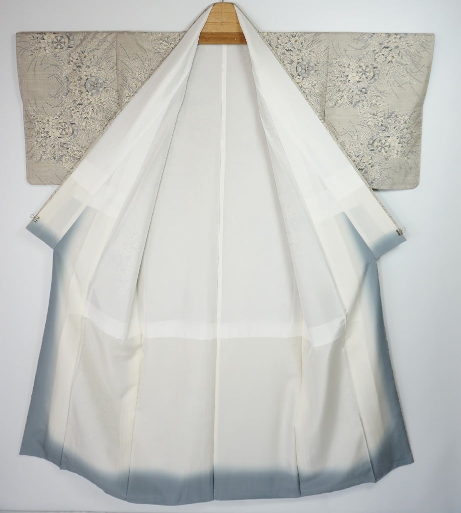 未使用 白大島 本場大島紬 一元式 花車 白 オフホワイト 562 | kimono