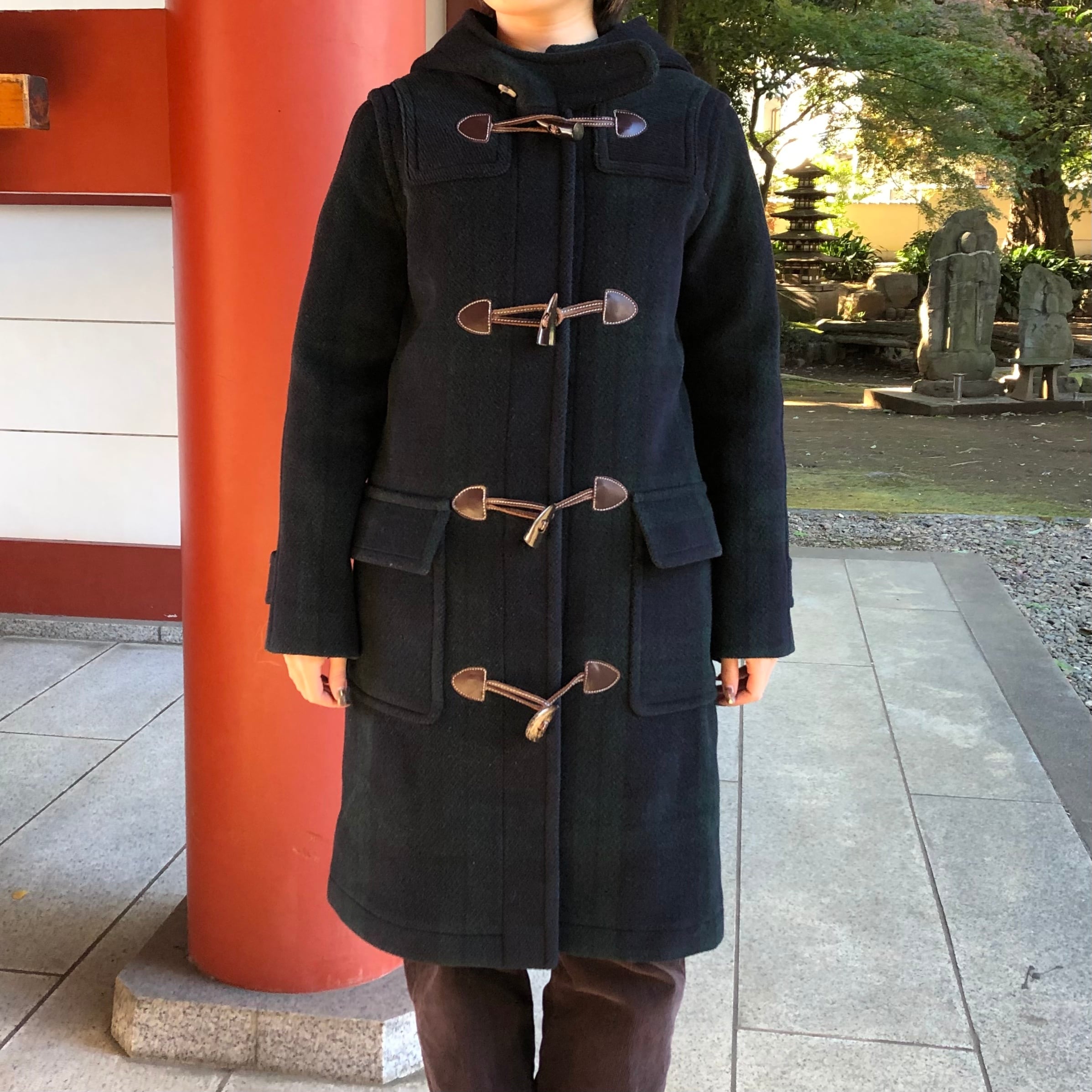 OLD ENGLAND オールドイングランド レディースダッフルコート ブラック