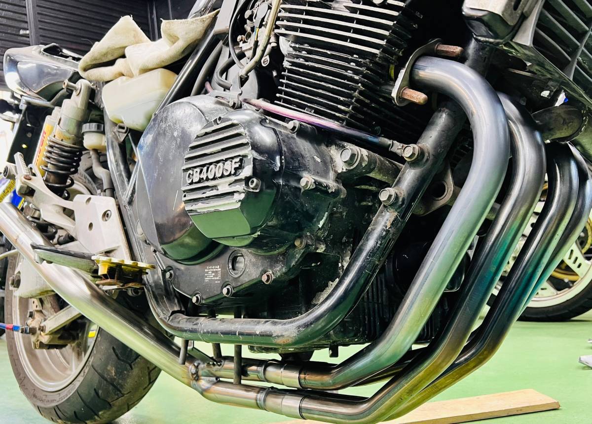 CB400SF NC39 飛燕 4-2-1 オリジナルマフラー メッキ サイレンサーなし