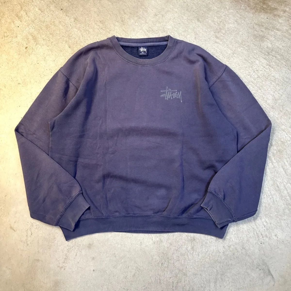 90s old stussy 紺タグ USA製 スウェット ドラゴン 龍 ナス紺 茄子紺