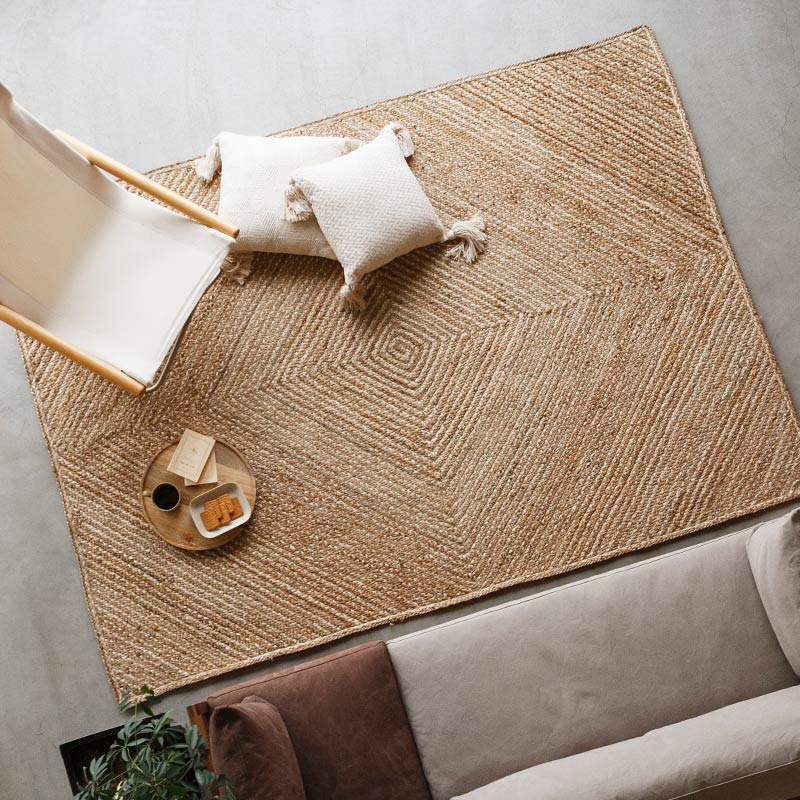 天然素材のジュートラグ シンプル ナチュラル [N uzu（うず） / GR102