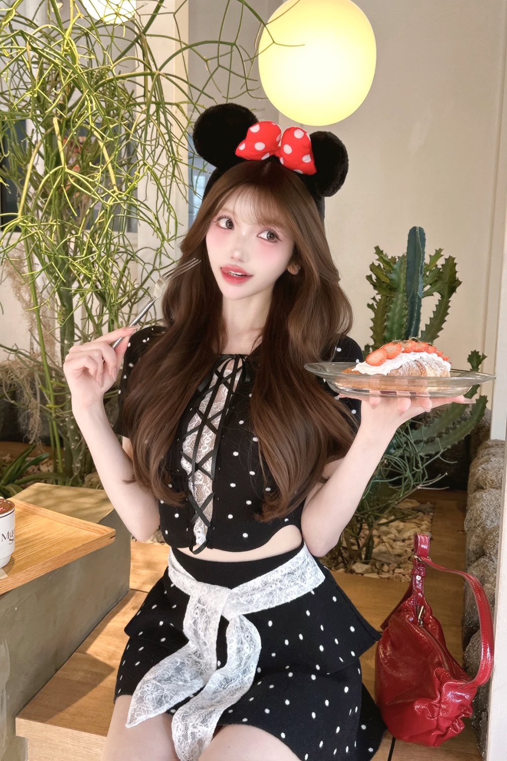 BELEAR MIMI（ベリアミミ）】ウエストレースミニスカート