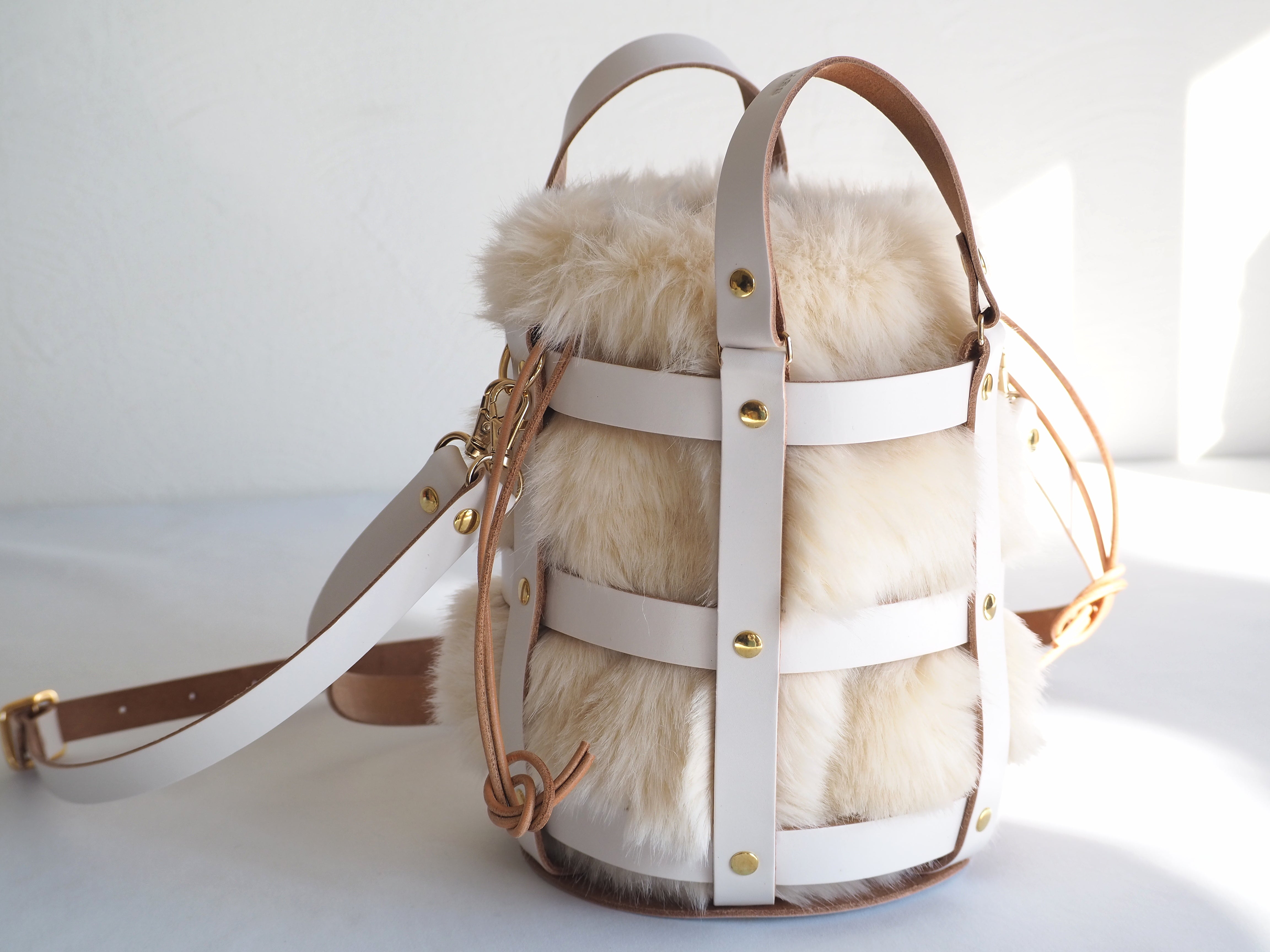 完売御礼＜期間限定・数量限定＞ プチレザーバスケット-FUR巾着 ALL