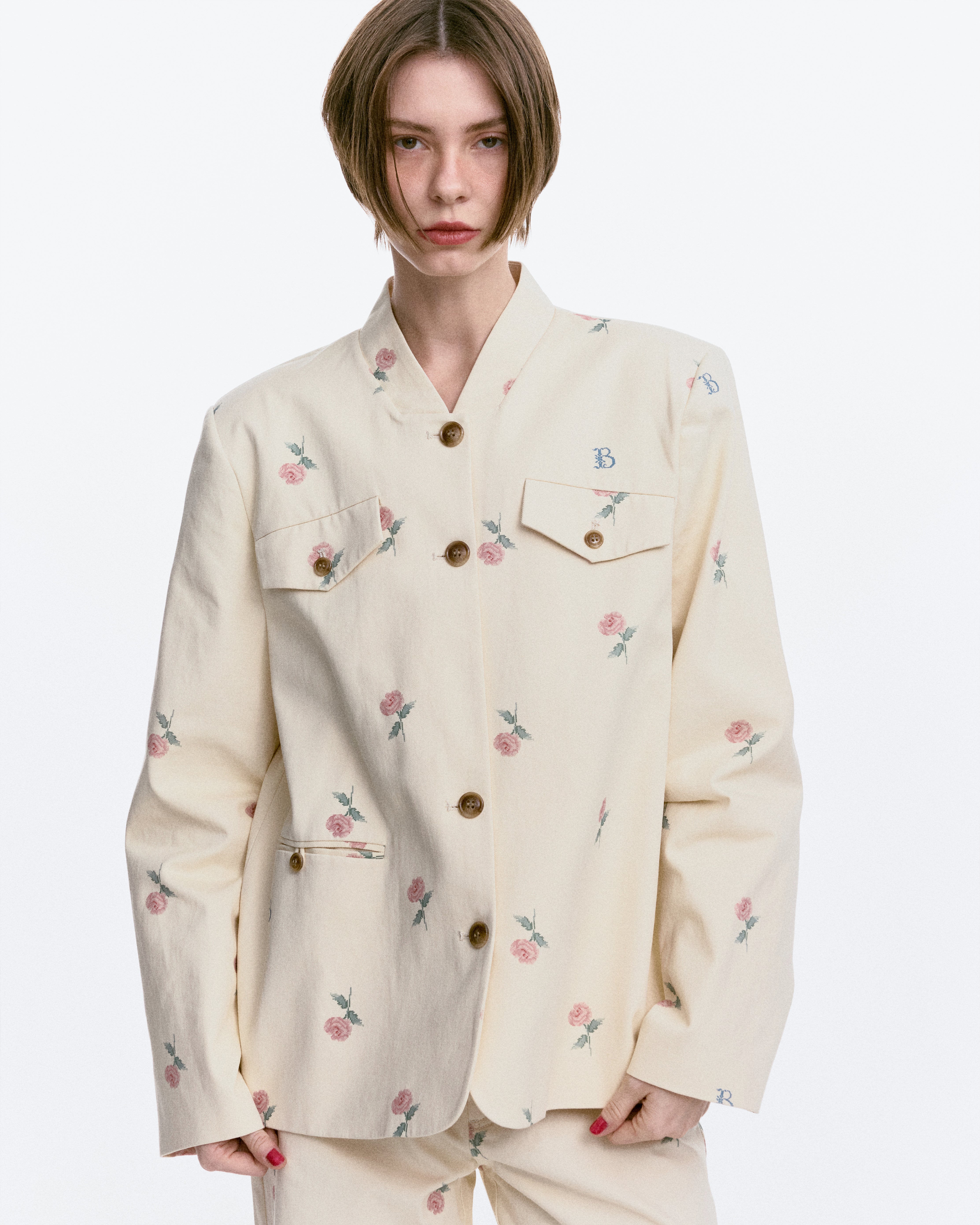 値下げ❗️（Bibiy.）ホワイト パフスリーブ ミニシャツドレス Bibiy