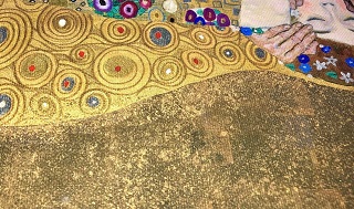 グスタフ　クリムト 接吻 絵画 金色フレーム　縦70.横62センチ グスタフ・クリムト「接吻」｜エンディショップ【公式通販】