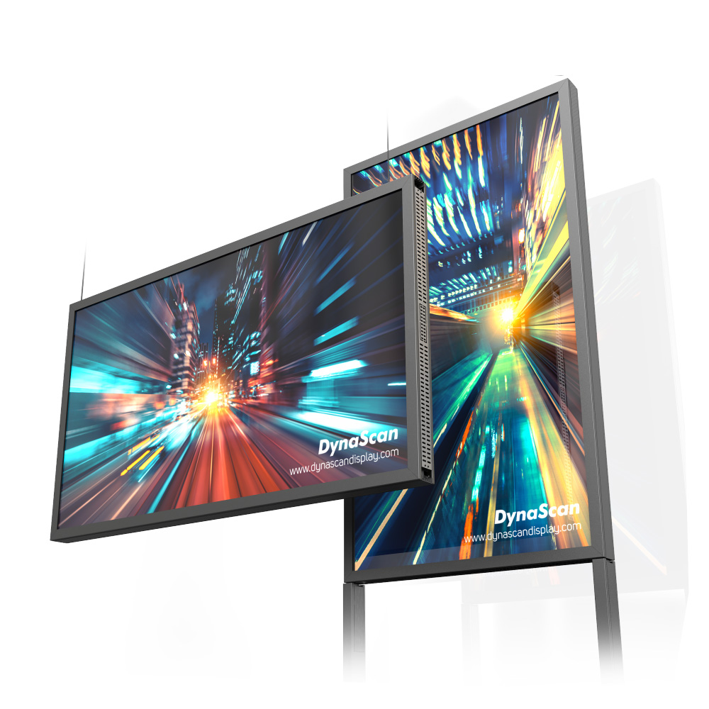 DynaScan デジタルサイネージ 両面超高輝度LCDディスプレイ 3000+1000