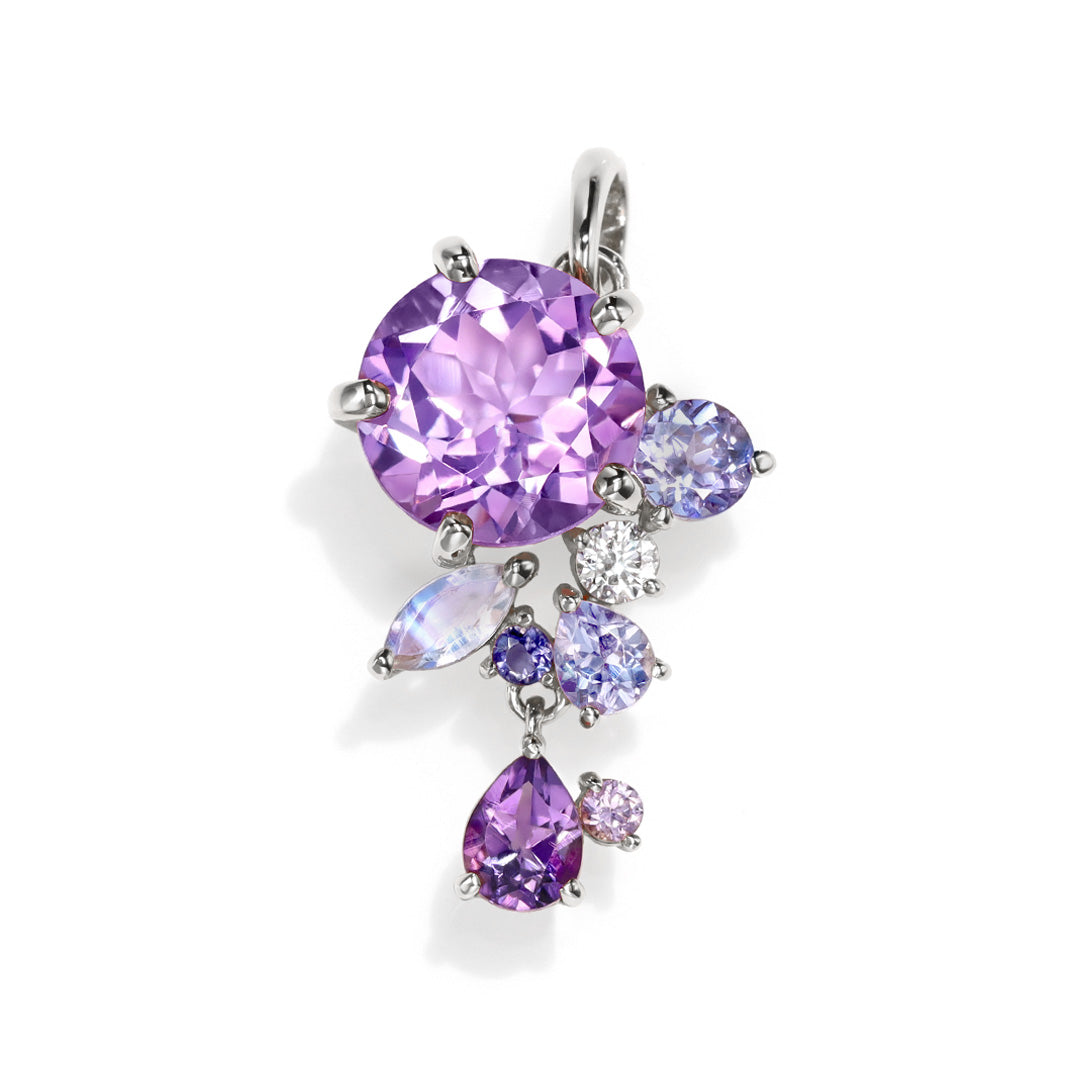 アメジスト×マルチカラージュエル K18/PTペンダントトップ・フジベルエゼン