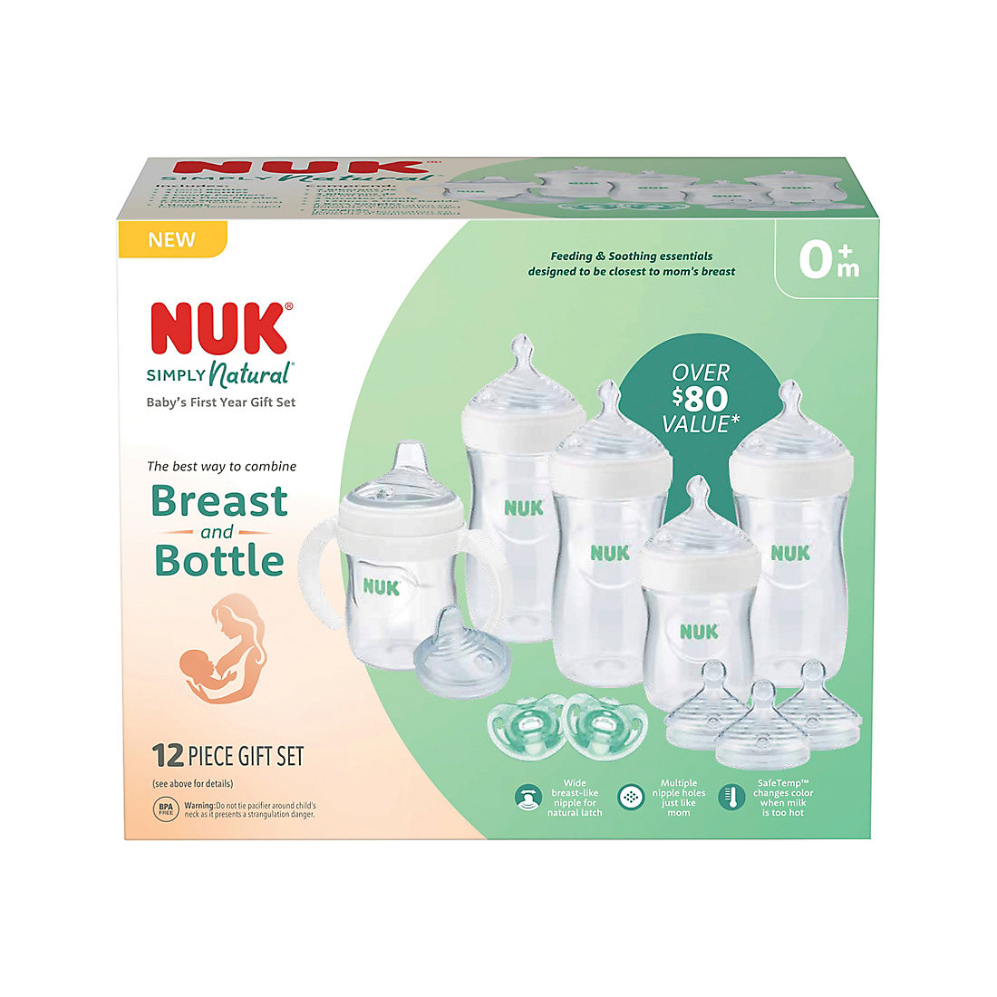 NUK Simply Natural Bottles with SafeTemp 12-Pc. Gift Set | BJ's