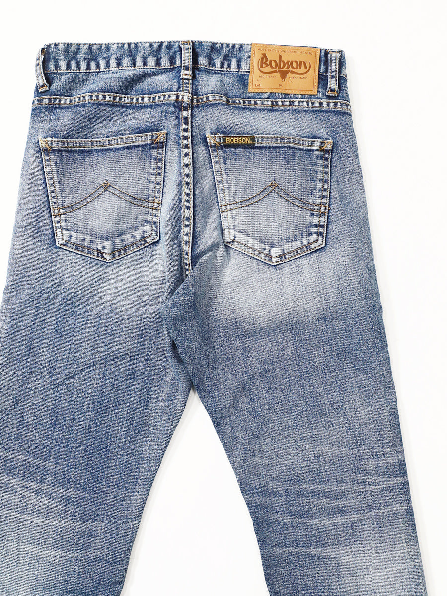 プレミアムジーンズ テーパードストレート アイスブリーチカラー