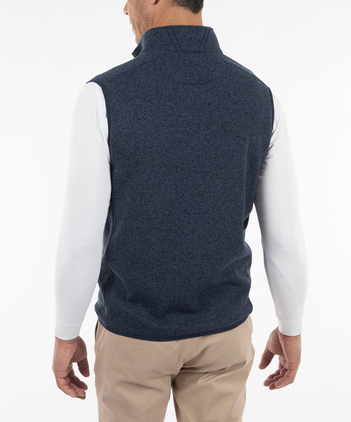 Performance Heathered Full Zip Fleece Vest - Bobby Jones