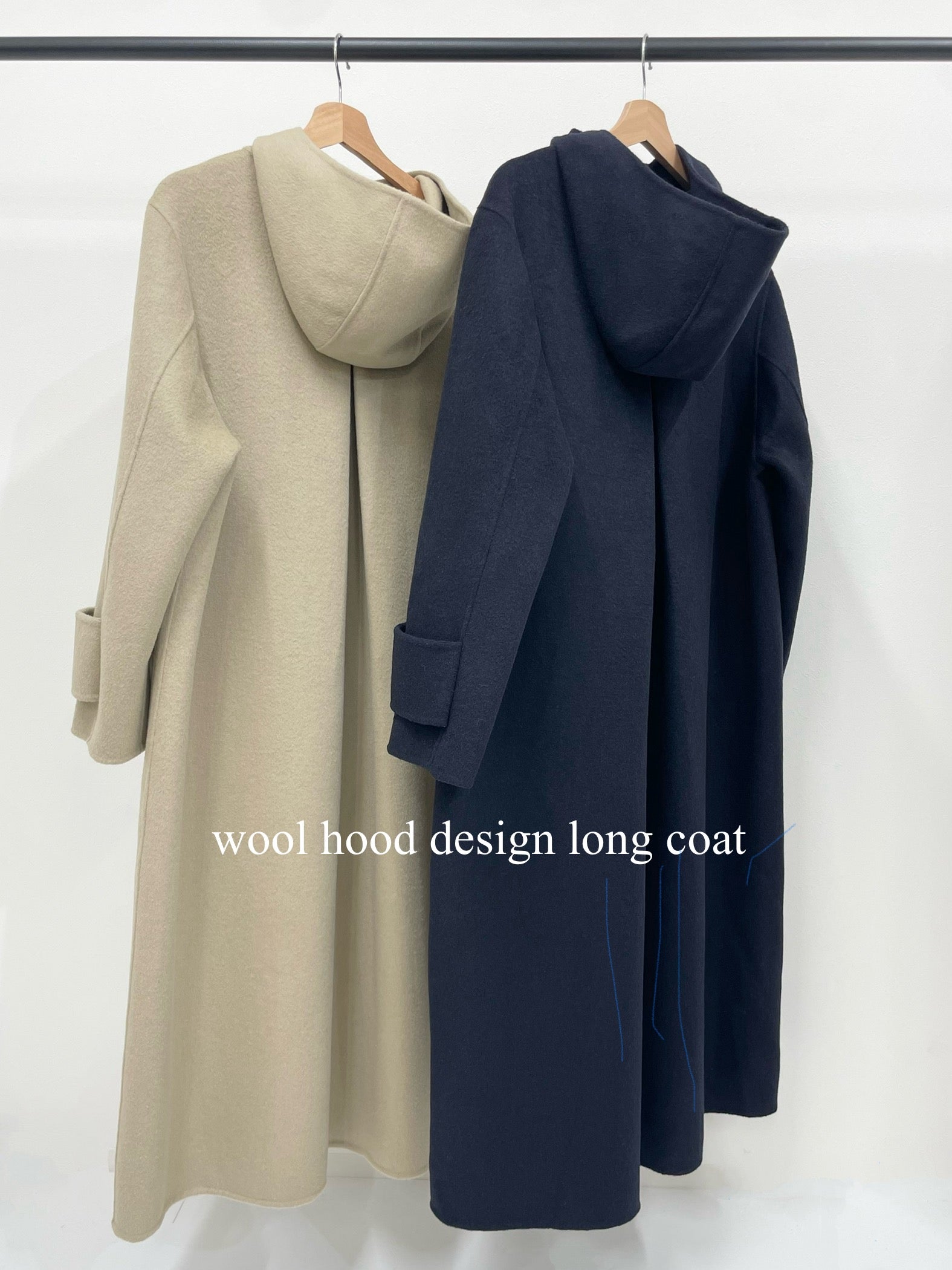 ウールフードデザインロングコート – DALI GOAT