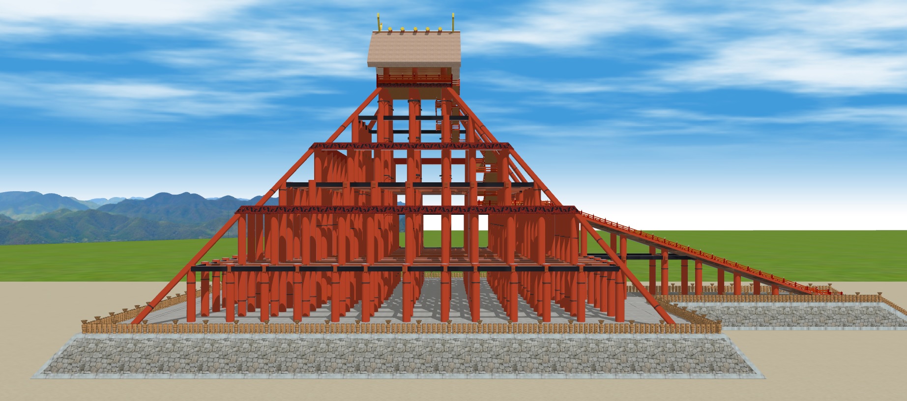 古代出雲大社神殿を復元してみた その弐 - 3D京都