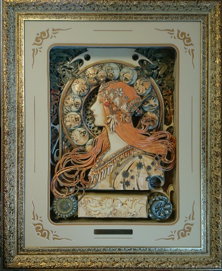 ミュシャ完成♪♪♪ - シャドーボックス教室アトリエJ の癒しの時間