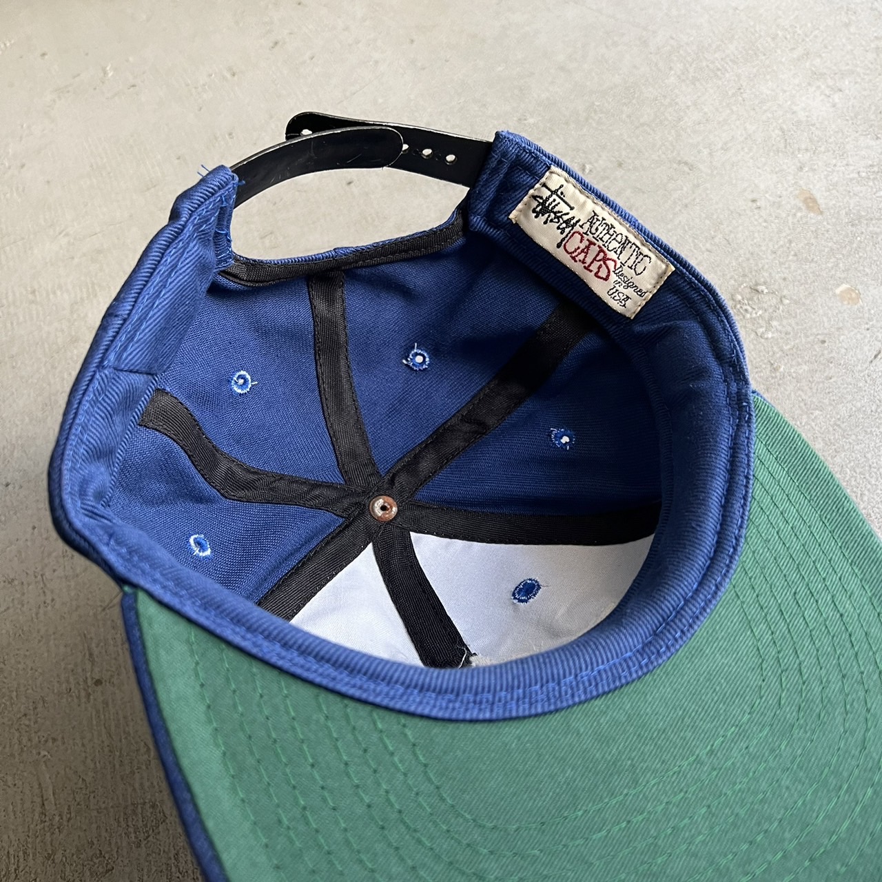 90s Stussy 6 Panel Cap - blue room