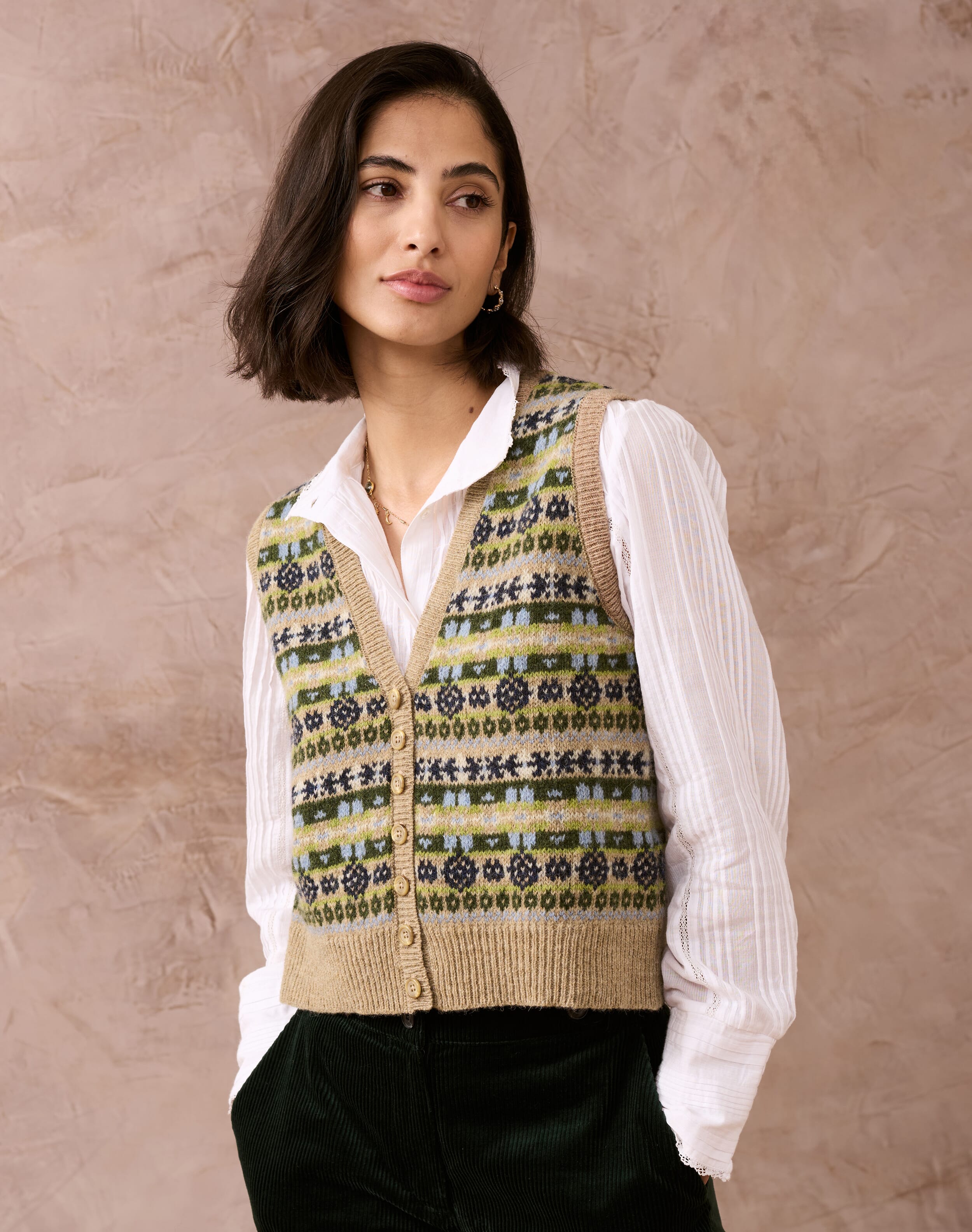 Moromoro2 ニット color knited string vest Moromoro2 ニット color