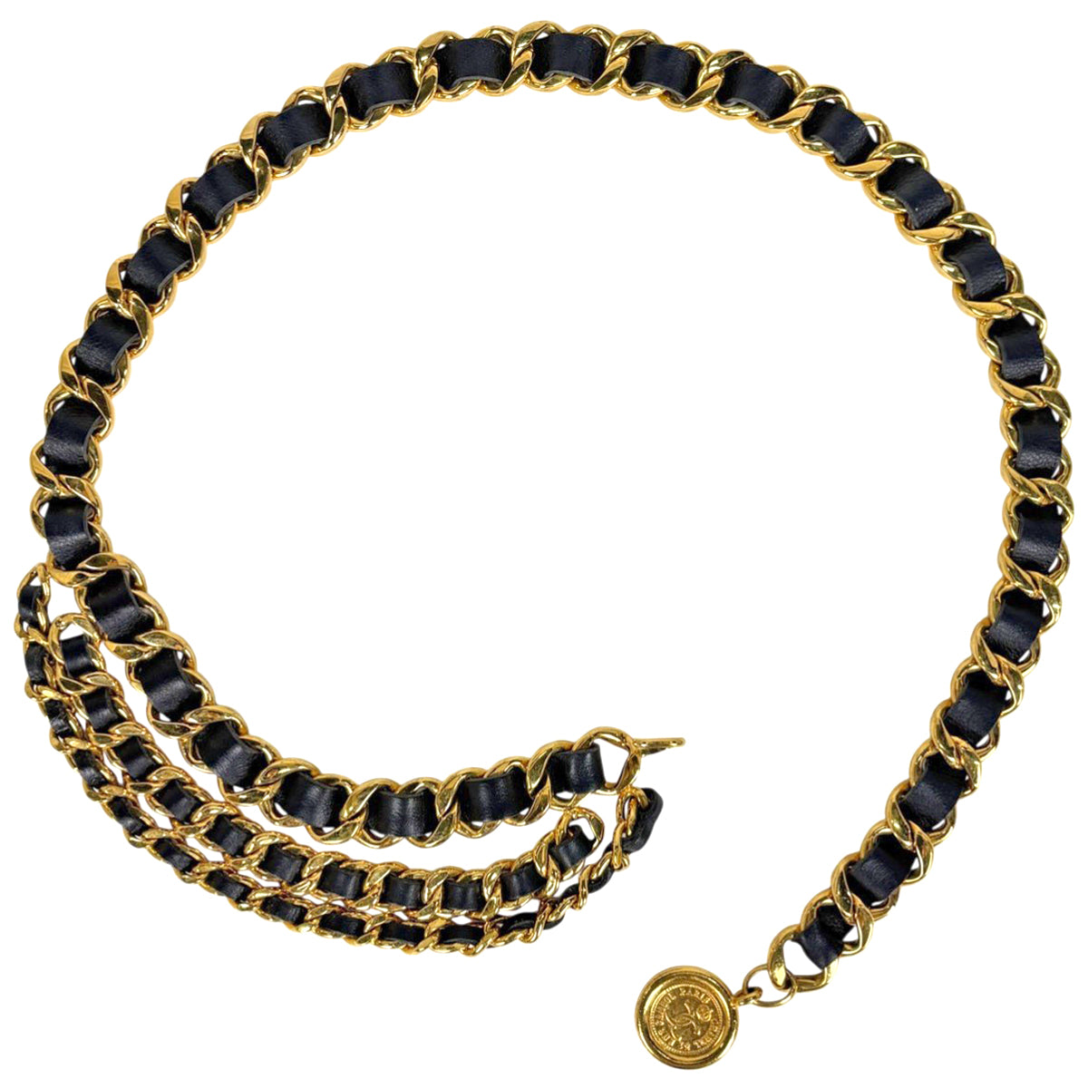 シャネル ココマーク チェーン ベルト GP レザー レディース ブランド