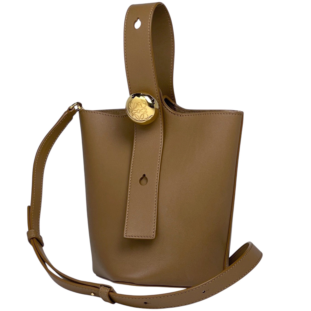 ロエベ ぺブル バケットバッグ ミニ ハンドバッグ レザー レディース