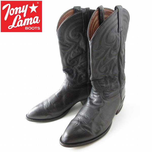 美品 Tony Lama トニーラマ ウエスタンブーツ 黒 12D 30cm ブラック
