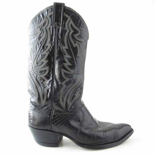 USA製 Justin ジャスティン ウエスタンブーツ 26.5cm 黒 リザード