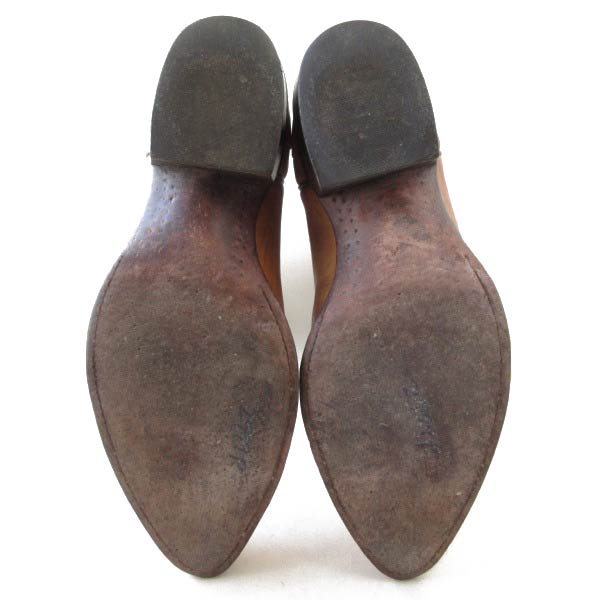 USA製 J.Chisholm チザム ウエスタンブーツ 9.5D 27.5cm 茶系