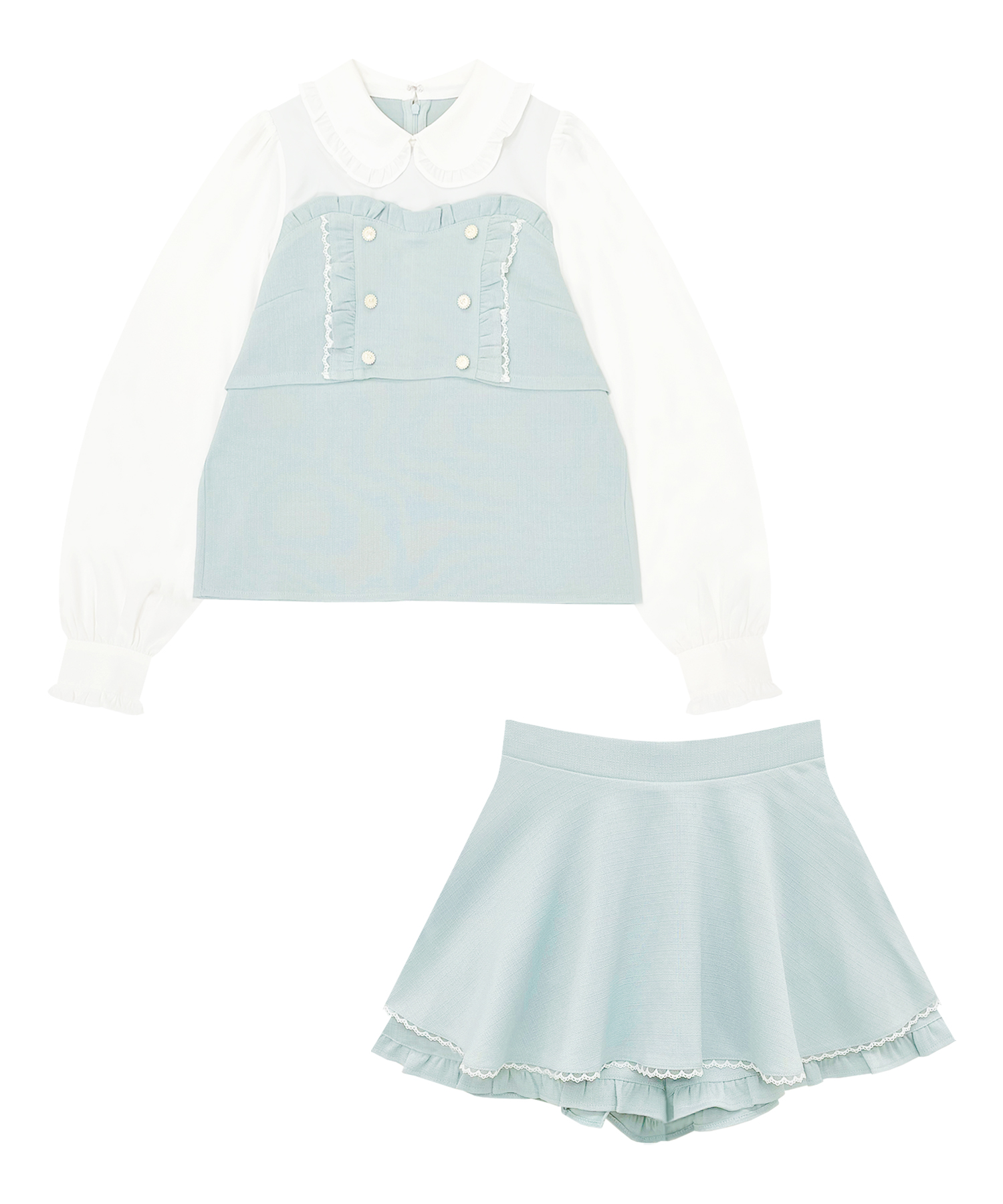 パールボタン配色ツイードセットアップ – BUNNY APARTMENT