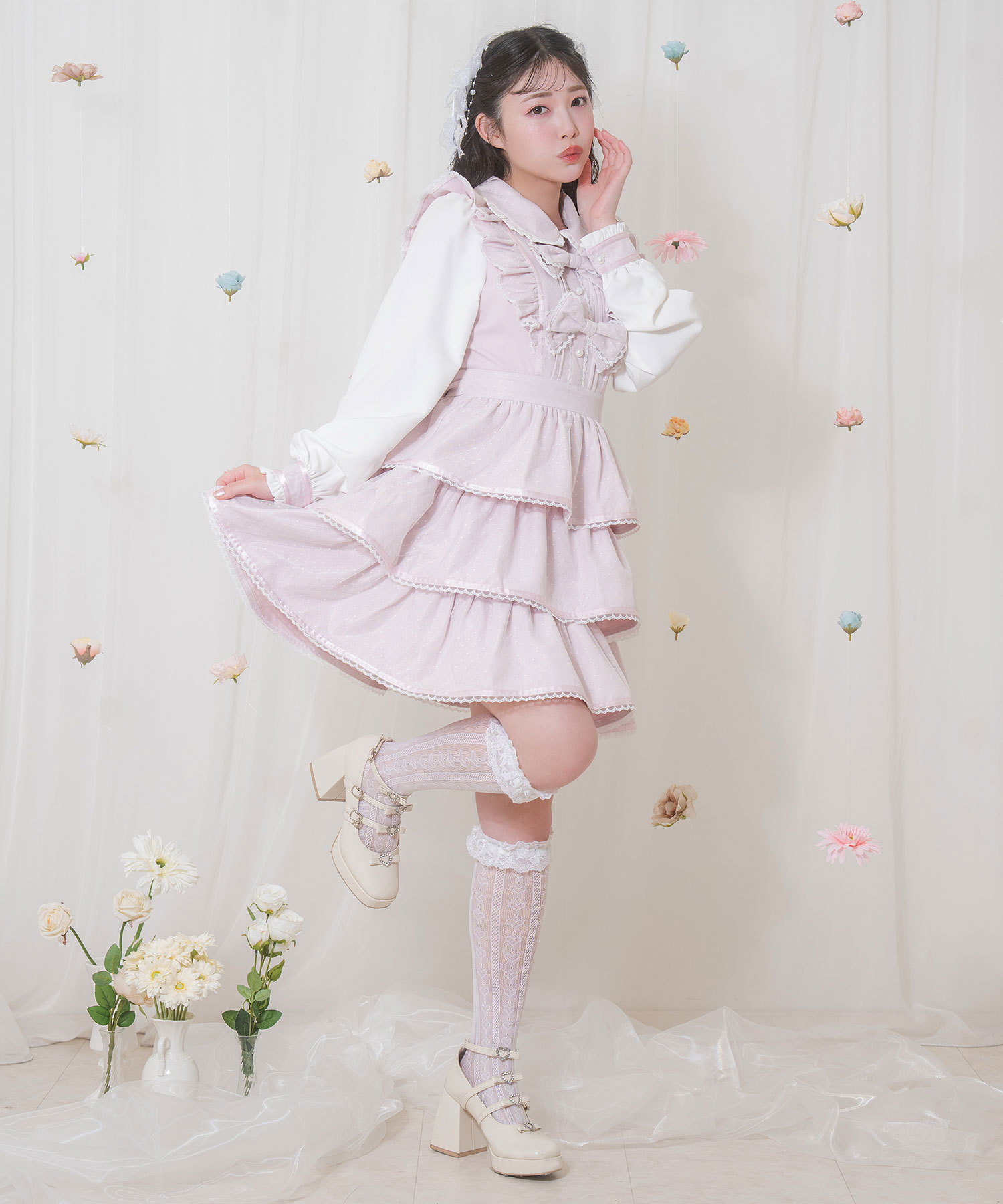 リボン付きドットチュールワンピース – BUNNY APARTMENT