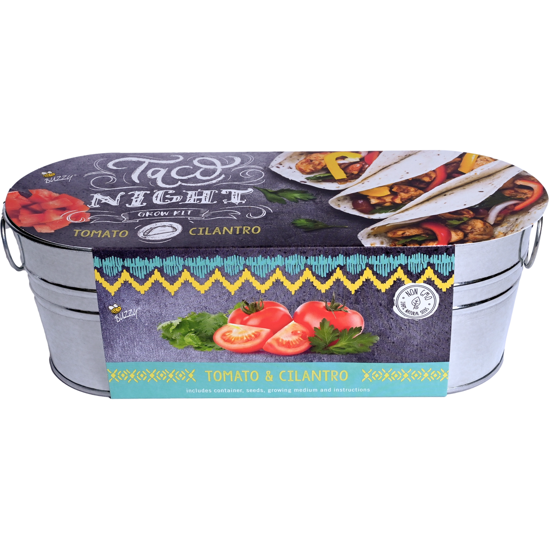 Taco Night Windowsill Grow Kit | Tomato & Cilantro | Buzzy Seeds