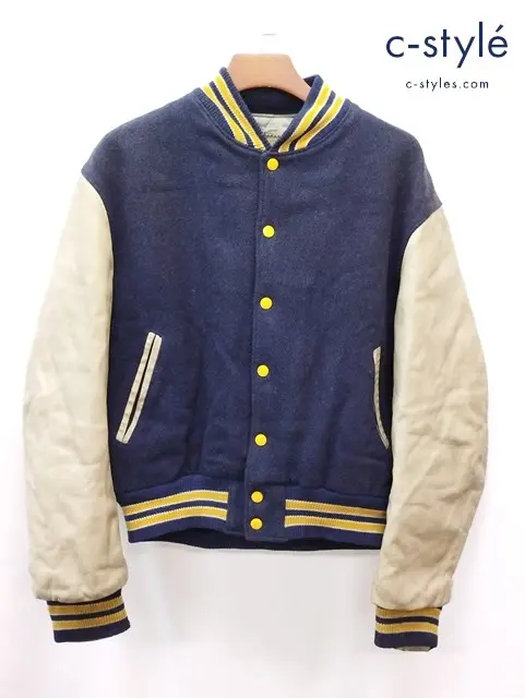 GOLDEN BEAR ゴールデンベア スタジャン L ネイビー系 USA製の買取金額