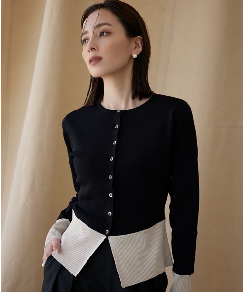 ペプラムニットカーディガン（カーディガン/ボレロ）｜anuans（ア