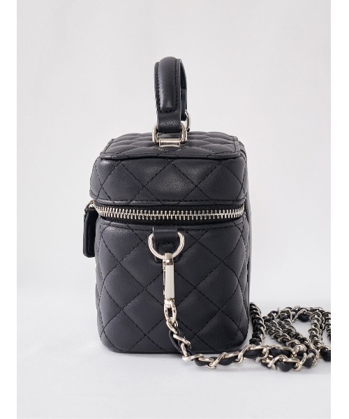 キルティングスクエアミニバッグ(シルバーパーツ)（ハンドバッグ