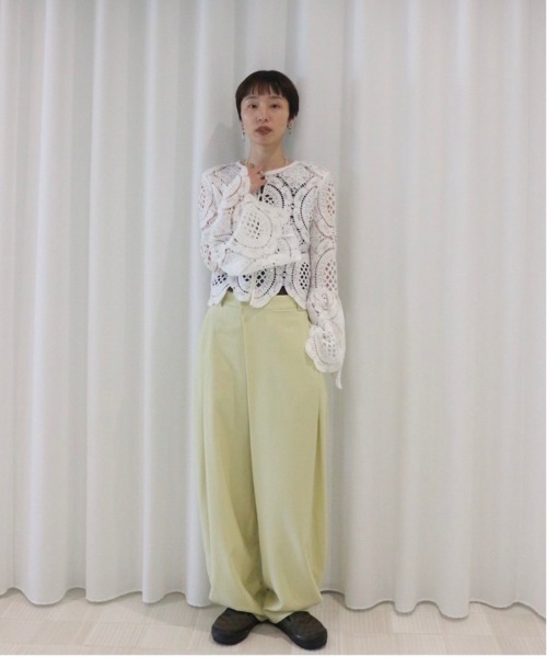 Ameri（アメリ）の「MEDI INDIAN 2WAY BIG LACE TOPS（Tシャツ