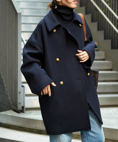 セール】≪追加≫Super 100ダブルクロスPコート（ピーコート