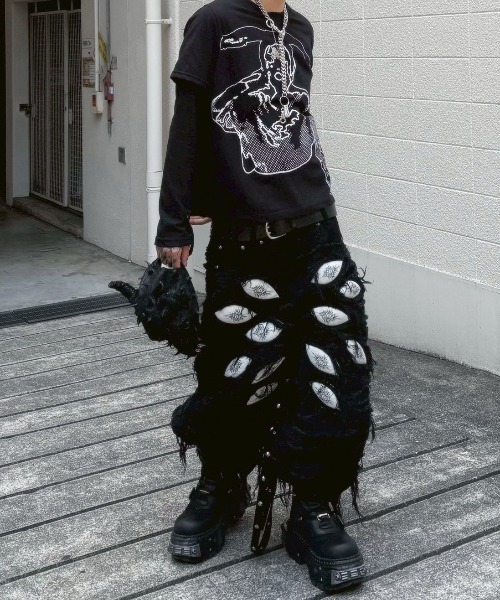 UNIZ】White Eyes Pants / 【ユニズ】ホワイトアイズダメージワイド