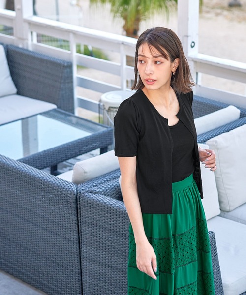 サマーニット半袖カーディガン（カーディガン/ボレロ）｜Tiaclasse