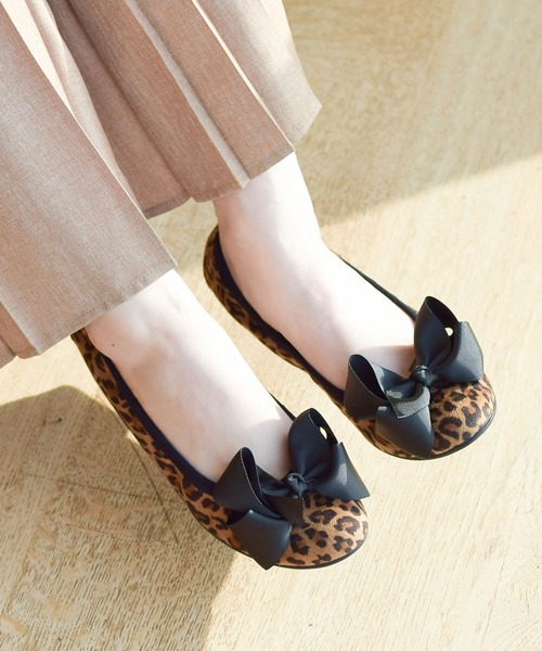 SEPTEMBER MOON / リボン バレエシューズ レオパード（バレエシューズ