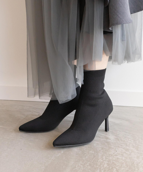 セール】ストレスフリー/ソフトストレッチニットソックスブーツ