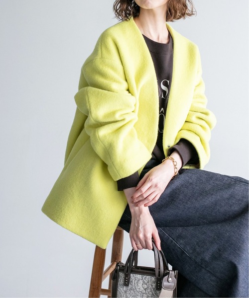 IENA（イエナ）の「MANTECO ショートコート◇（ノーカラーコート