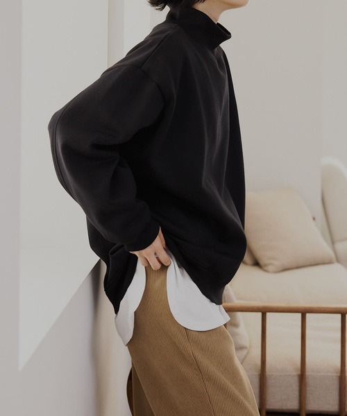 裏起毛ハイネックスウェットプルオーバー（スウェット）｜CHAN ME