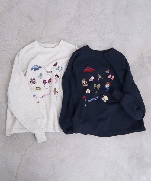 アトリエドゥサボン 冬のせいかつ 裏毛刺繍プルオーバー l'atelier du