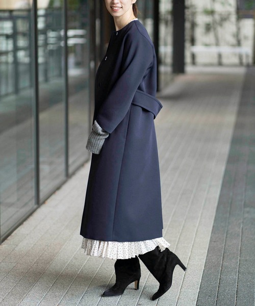 トリプルクロスノーカラーコート◇（ノーカラーコート）｜VERMEIL par