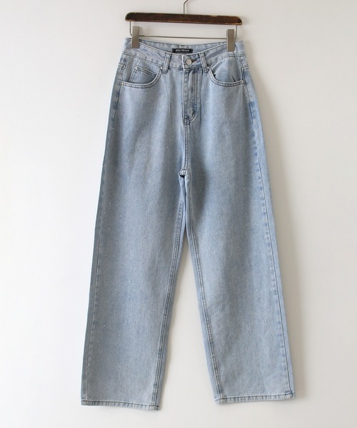 SpRay（スプレイ）の「デニムラインストーンパンツ（デニムパンツ