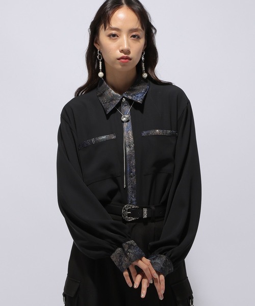HARE（ハレ）の「ラメアートジャガードキリカエシャツ(HARE)（シャツ