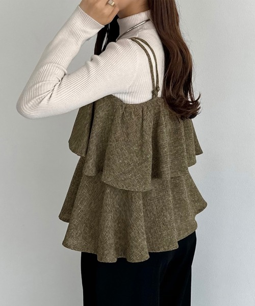 薄手ツイードフリルキャミビスチェ（キャミソール）｜callautia