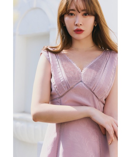 Lace Trimmed Jacquard Dress（ワンピース）｜Her lip to（ハーリップ