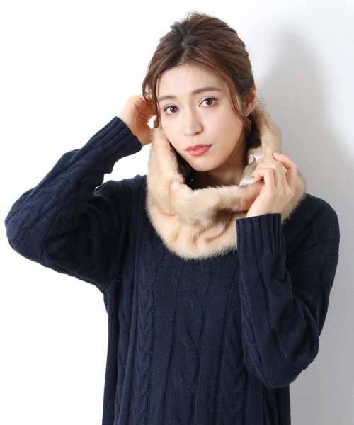 ミンク ファー ネックウォーマー スヌード（ネックウォーマー/スヌード