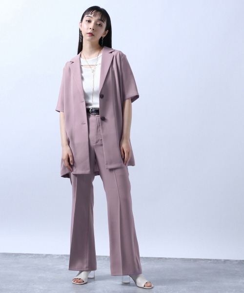 HARE（ハレ）の「ベルトシャツジャケット＊フレアパンツSET UP(HARE