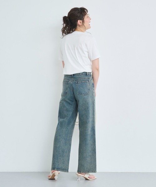 新色ヴィンテージブルー追加】【5色展開】ワイドストレートデニム