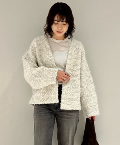 Mila Owen（ミラオーウェン）の「ミックスツイードニットカーディガン